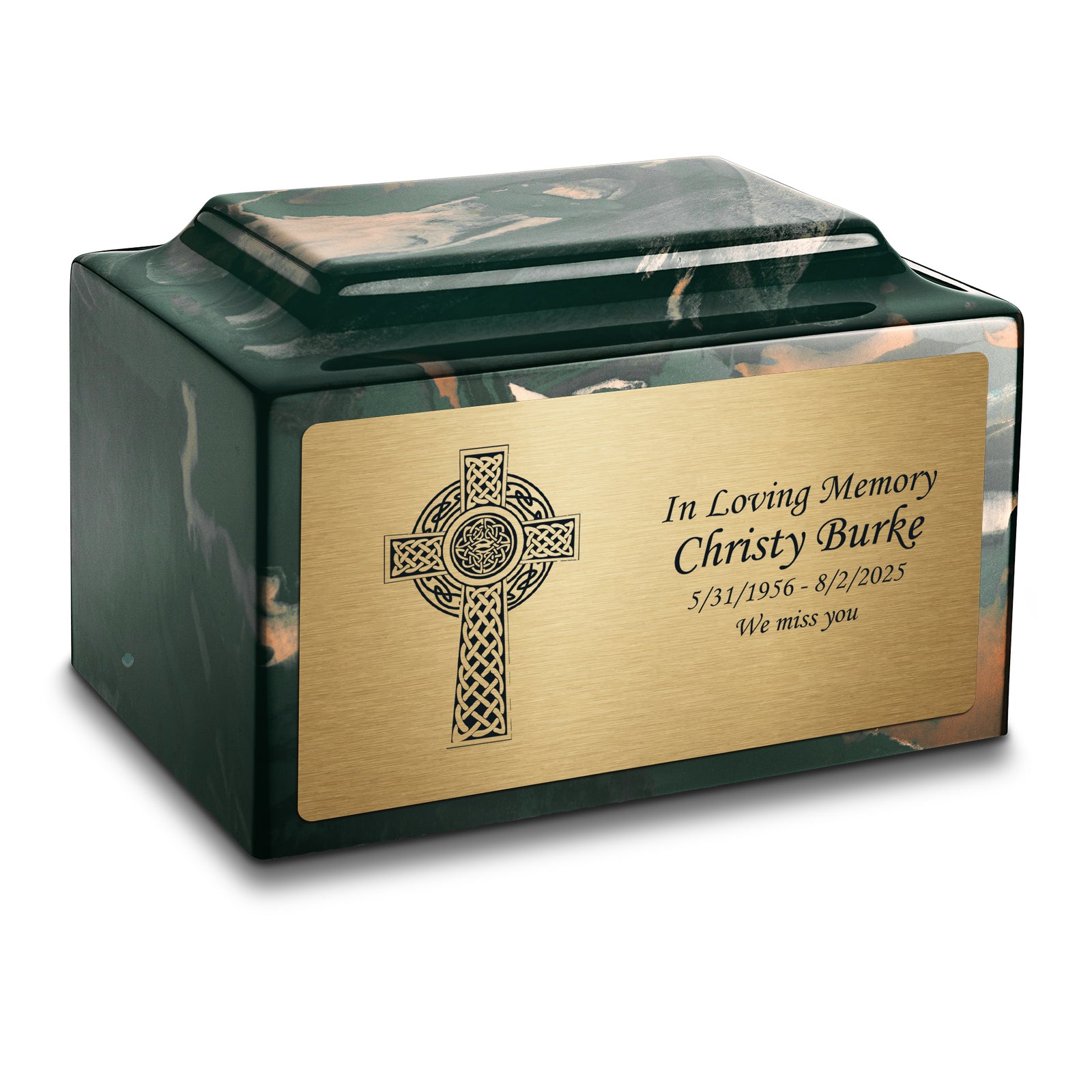 Adult Legacy Celtic Cross Cultured Marble Urns by MacKenzie