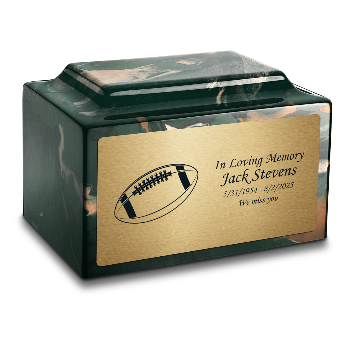 Adult Legacy Football Cultured Marble Urns by MacKenzie