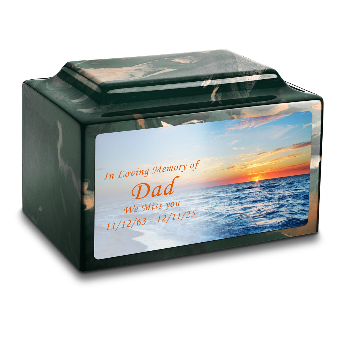 Adult Legacy Custom Printed Ocean Sunset Cultured Marble Urns by MacKenzie