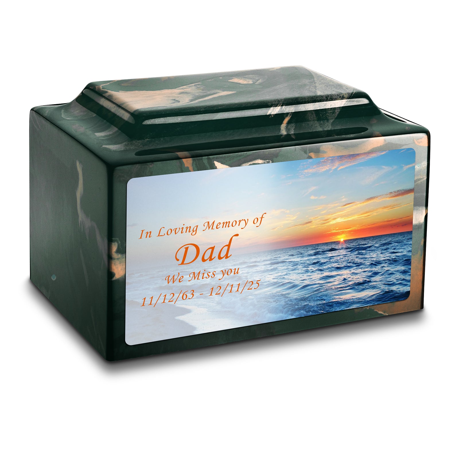 Adult Legacy Custom Printed Ocean Sunset Cultured Marble Urns by MacKenzie