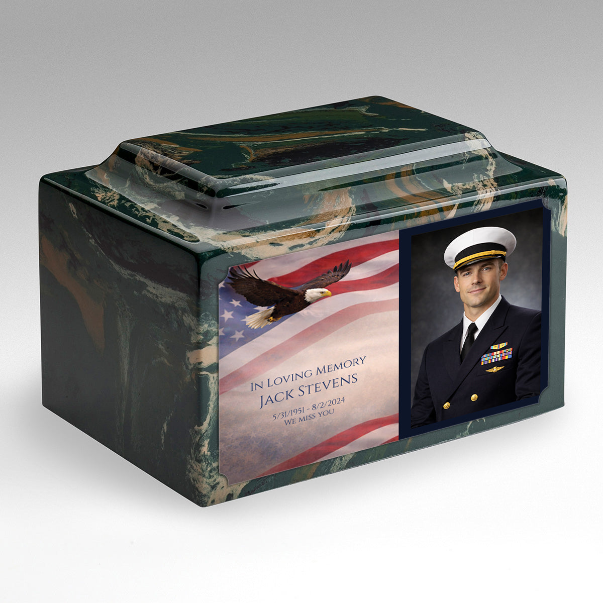 Adult Legacy Portrait American Eagle Cultured Marble Urns by MacKenzie