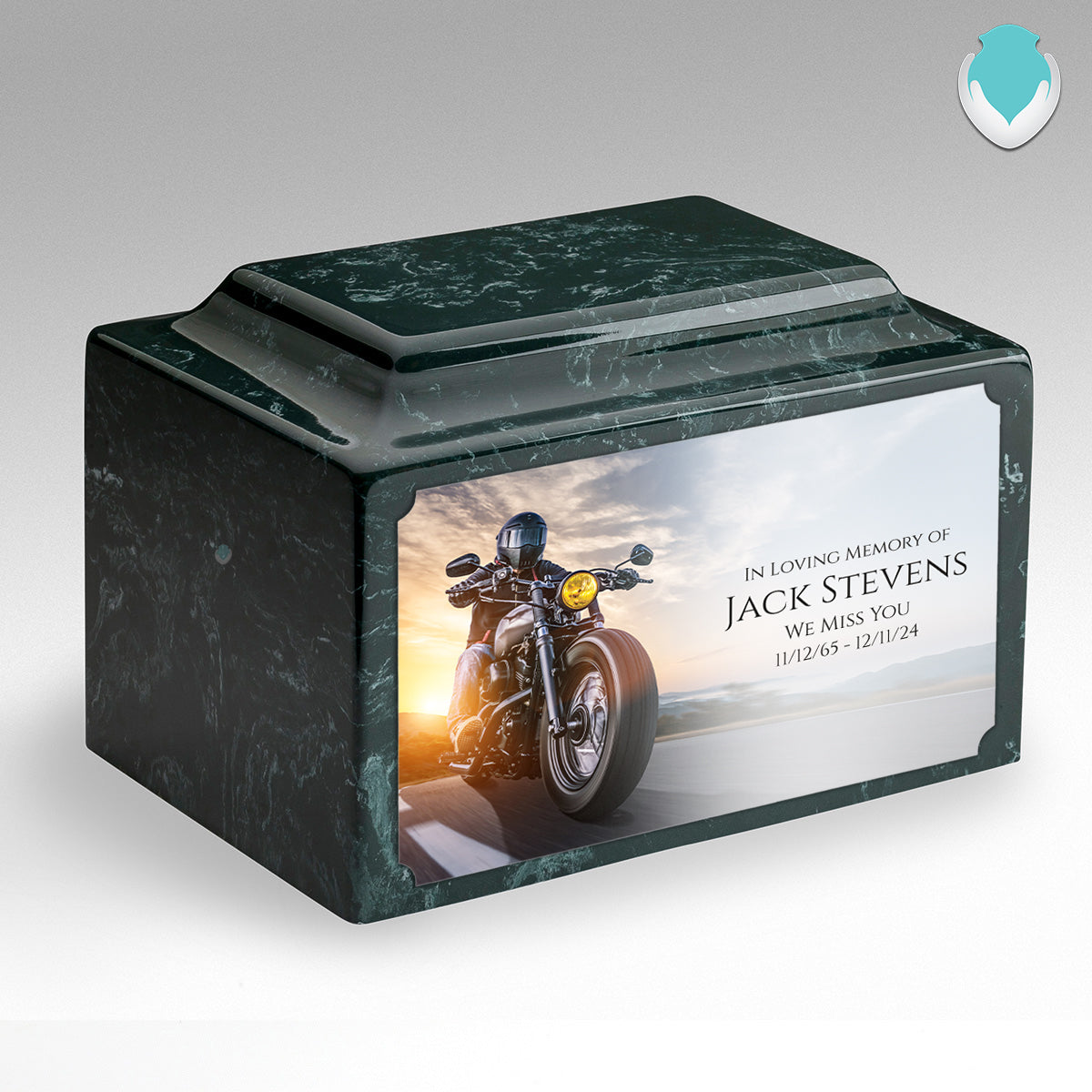 Adult Legacy Custom Printed Motorcycle Cultured Marble Urns by MacKenzie