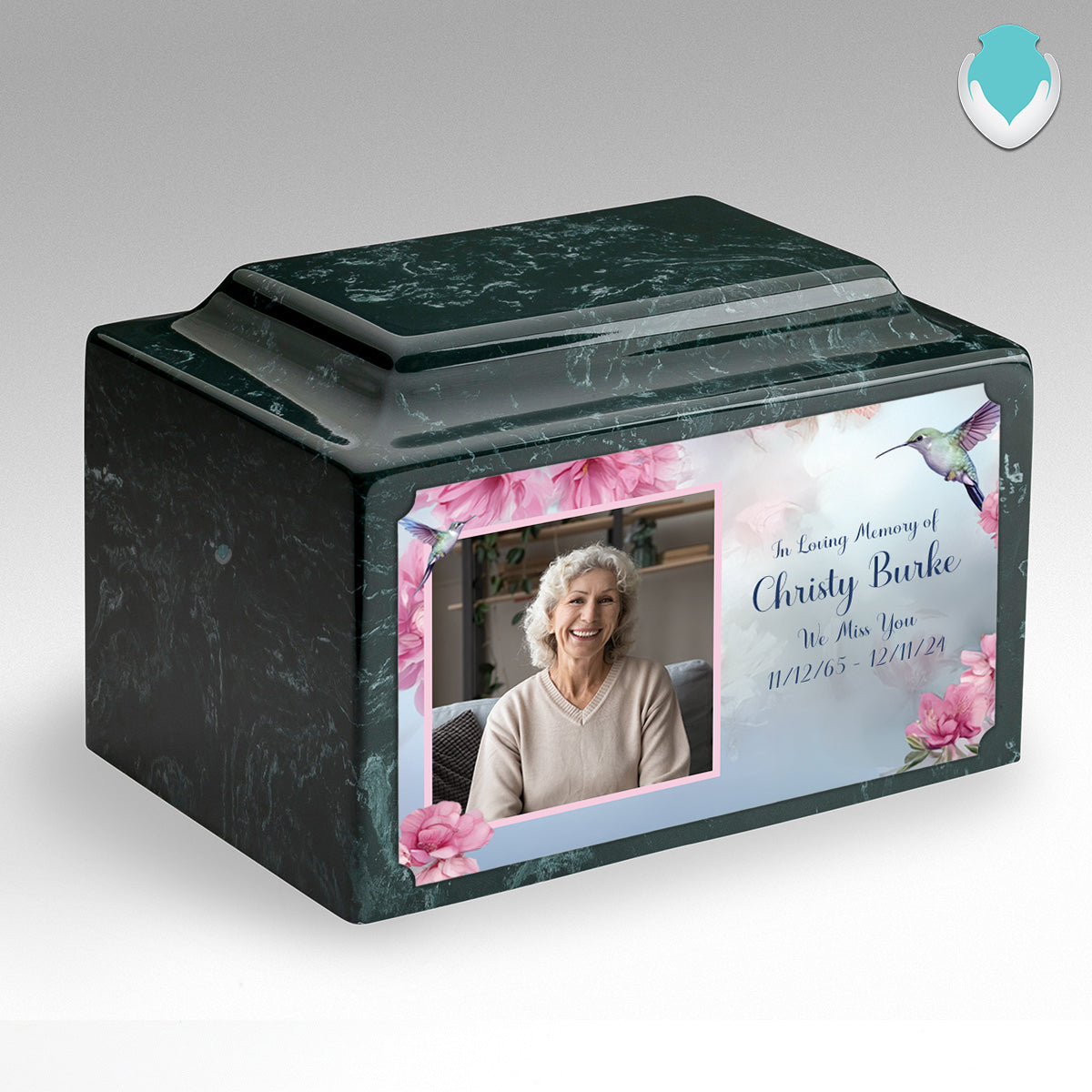 Adult Legacy Custom Printed Photo Hummingbird Cultured Marble Urns by MacKenzie