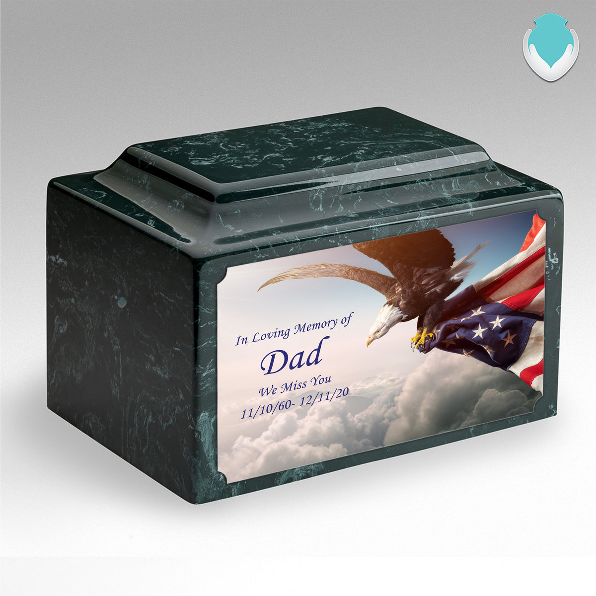 Adult Legacy Custom Printed American Eagle Cultured Marble Urns by MacKenzie