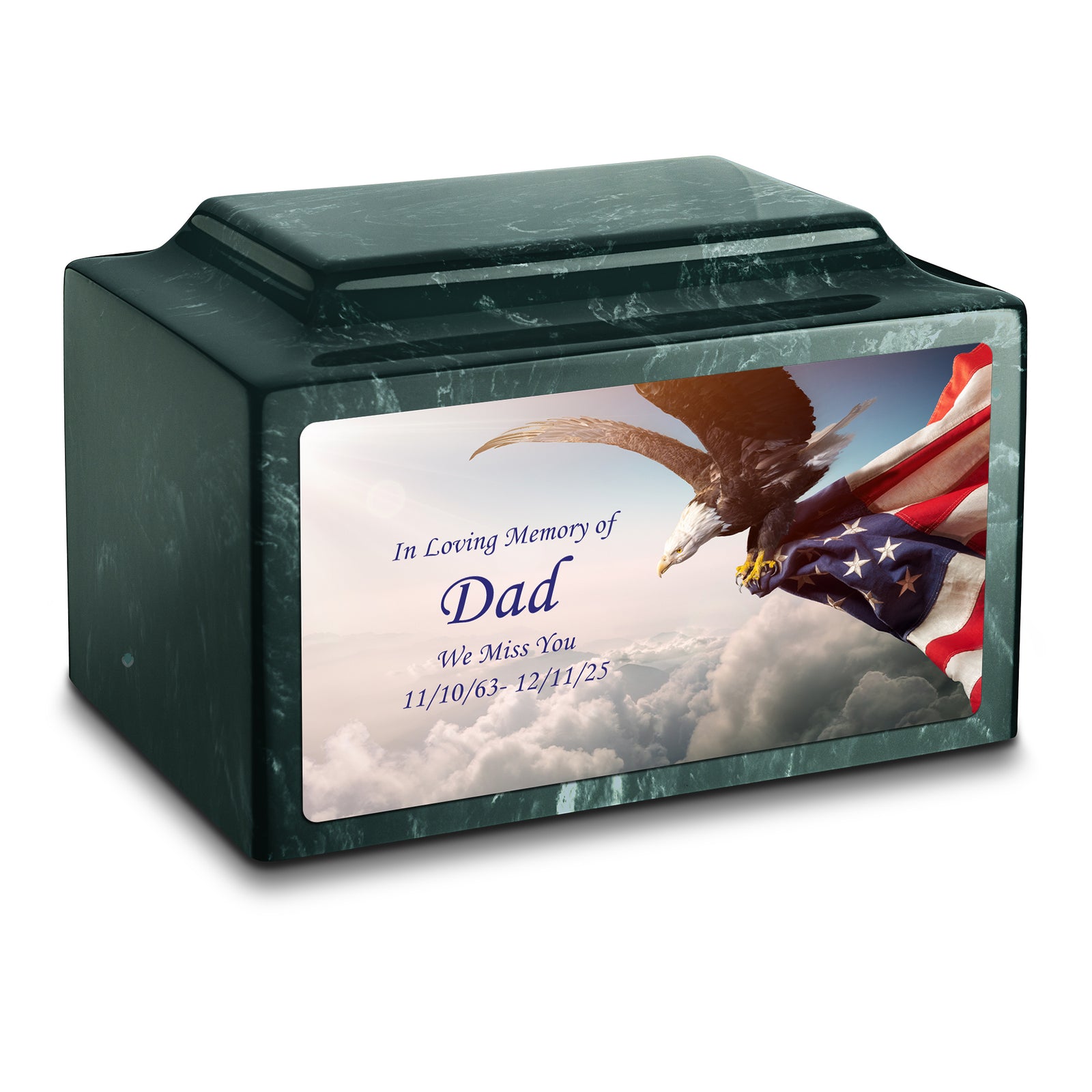 Adult Legacy Custom Printed American Eagle Cultured Marble Urns by MacKenzie