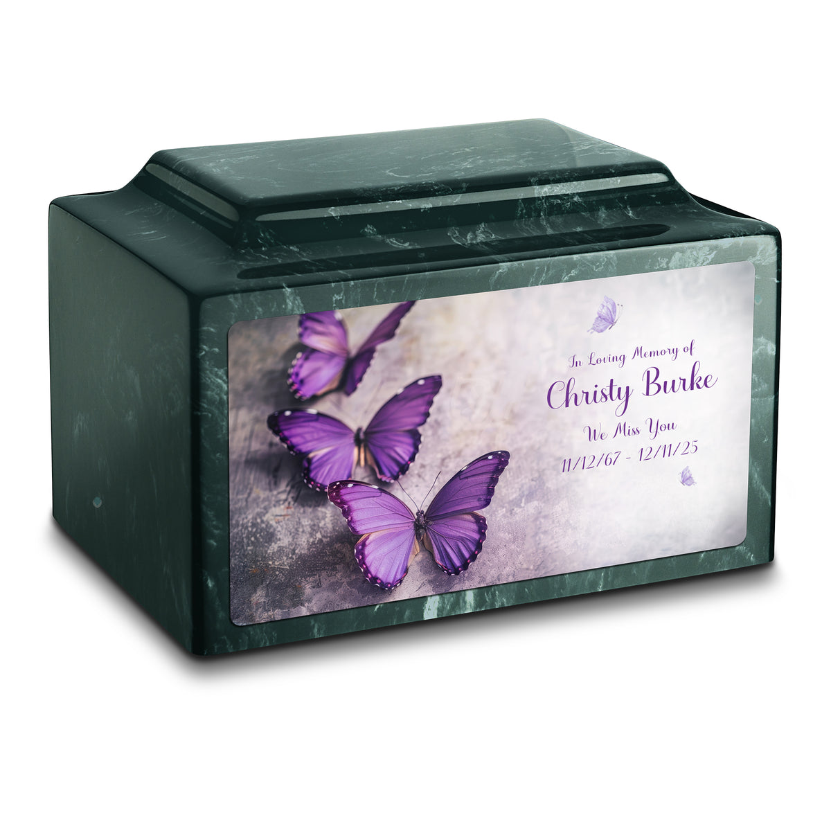 Adult Legacy Custom Printed Butterflies Cultured Marble Urns by MacKenzie