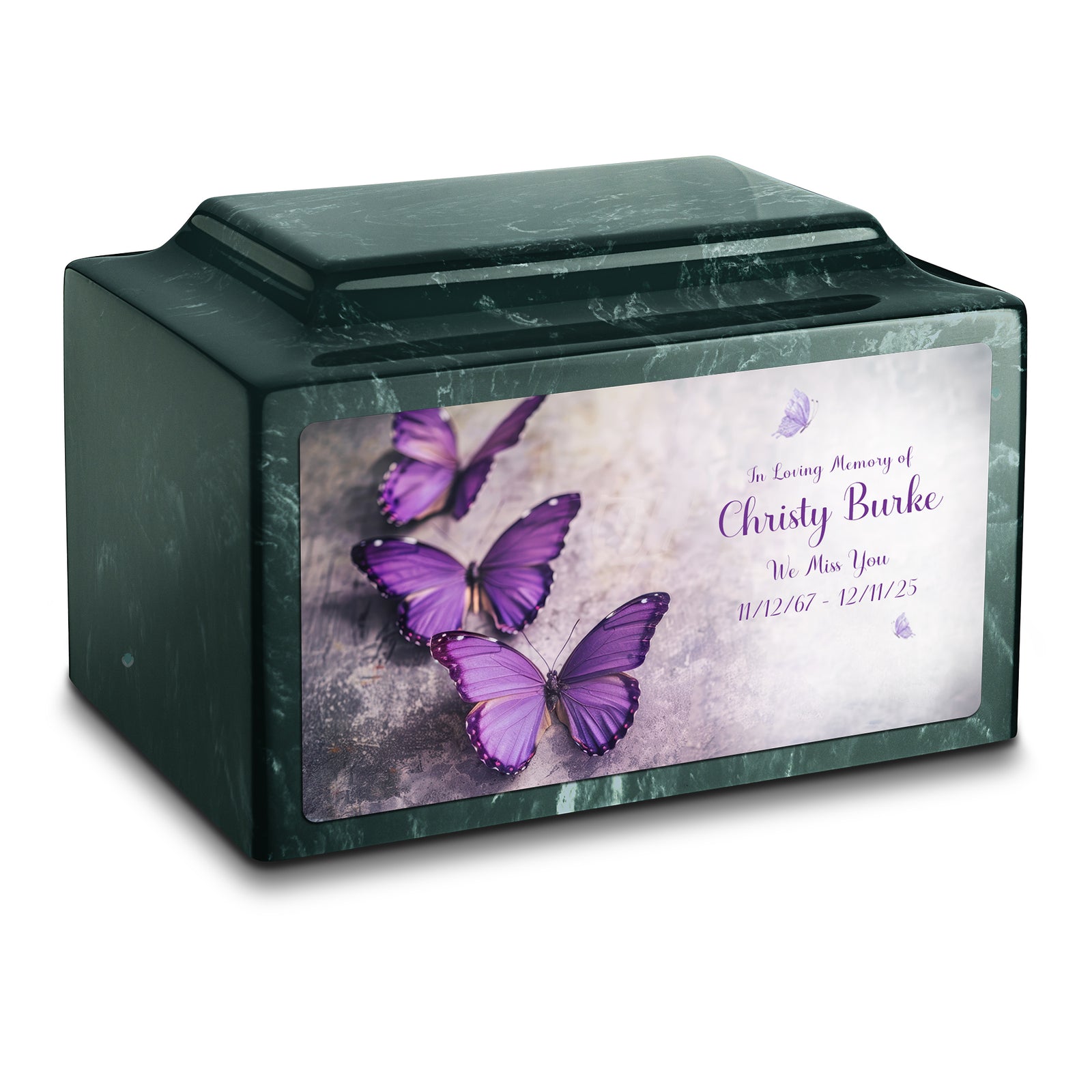 Adult Legacy Custom Printed Butterflies Cultured Marble Urns by MacKenzie