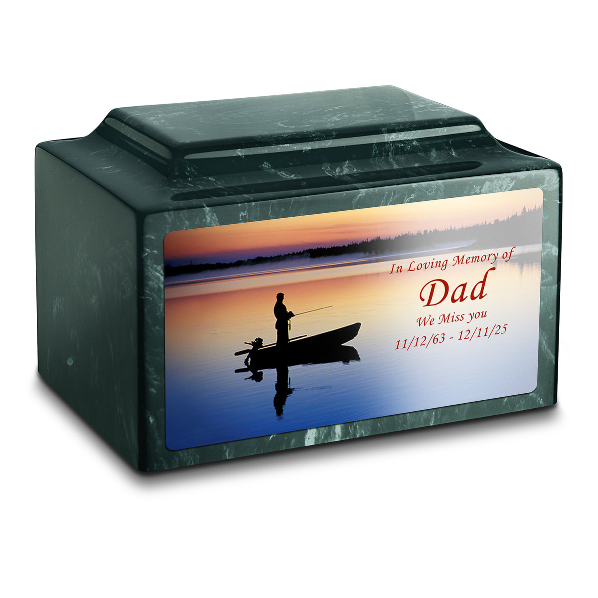 Adult Legacy Custom Printed Fishing Cultured Marble Urns by MacKenzie
