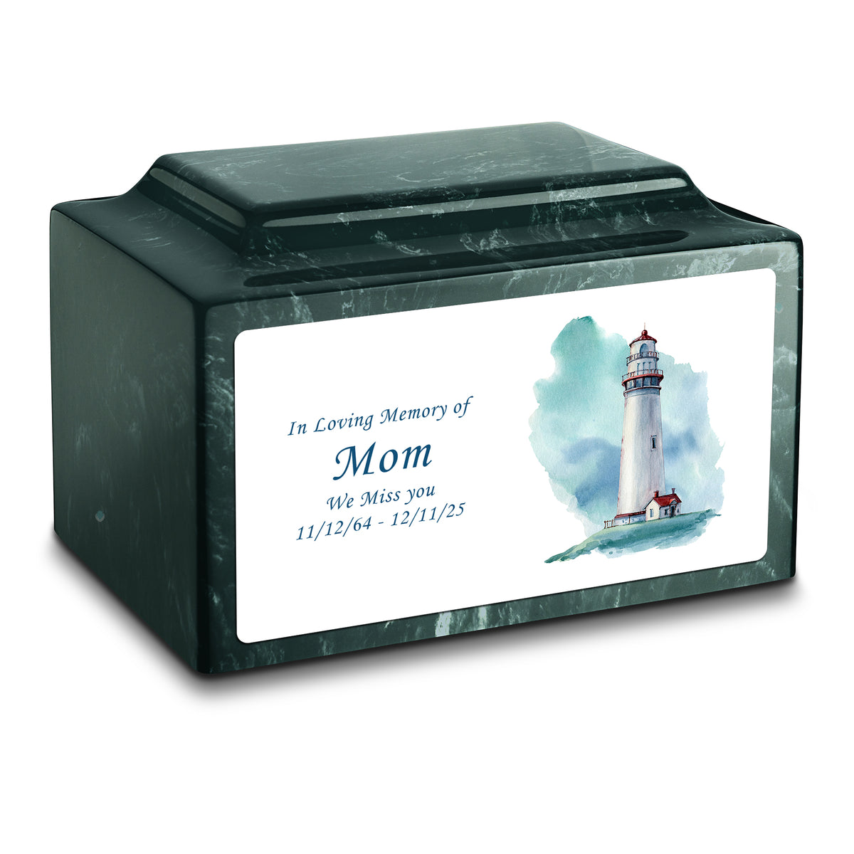 Adult Legacy Custom Printed Lighthouse Cultured Marble Urns by MacKenzie