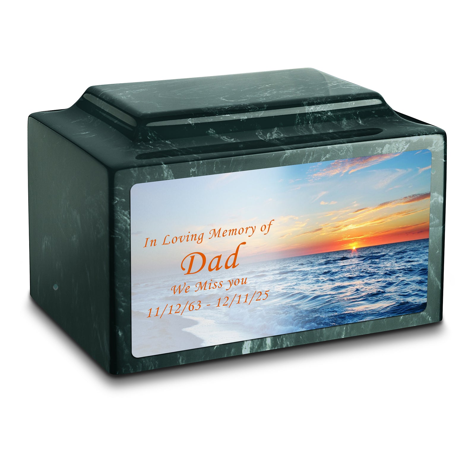 Adult Legacy Custom Printed Ocean Sunset Cultured Marble Urns by MacKenzie