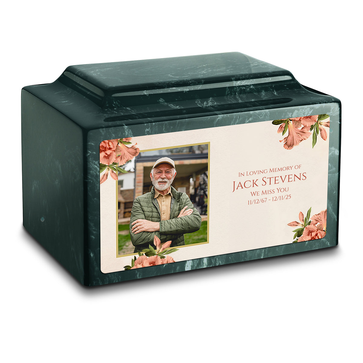 Adult Legacy Custom Printed Azalea Flower Cultured Marble Urns by MacKenzie