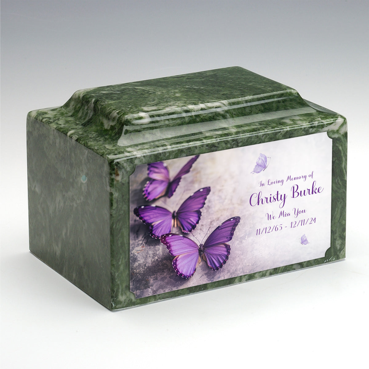 Adult Legacy Custom Printed Butterflies Cultured Marble Urns by MacKenzie