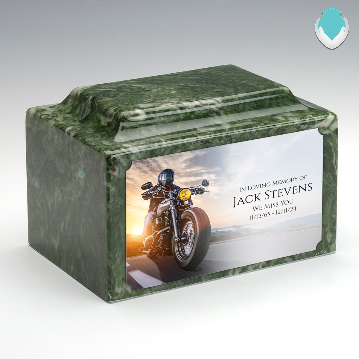 Adult Legacy Custom Printed Motorcycle Cultured Marble Urns by MacKenzie