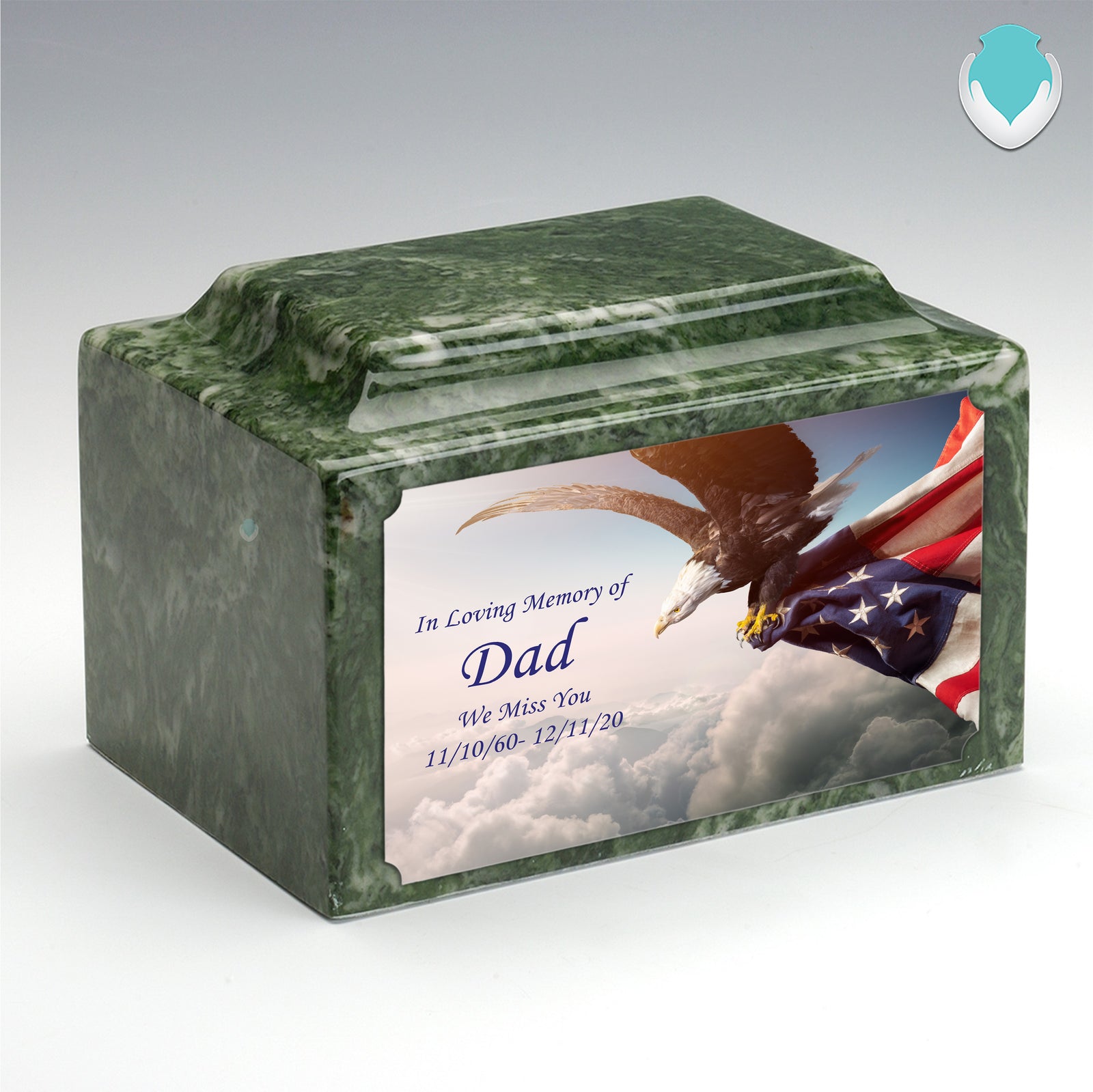 Adult Legacy Custom Printed American Eagle Cultured Marble Urns by MacKenzie