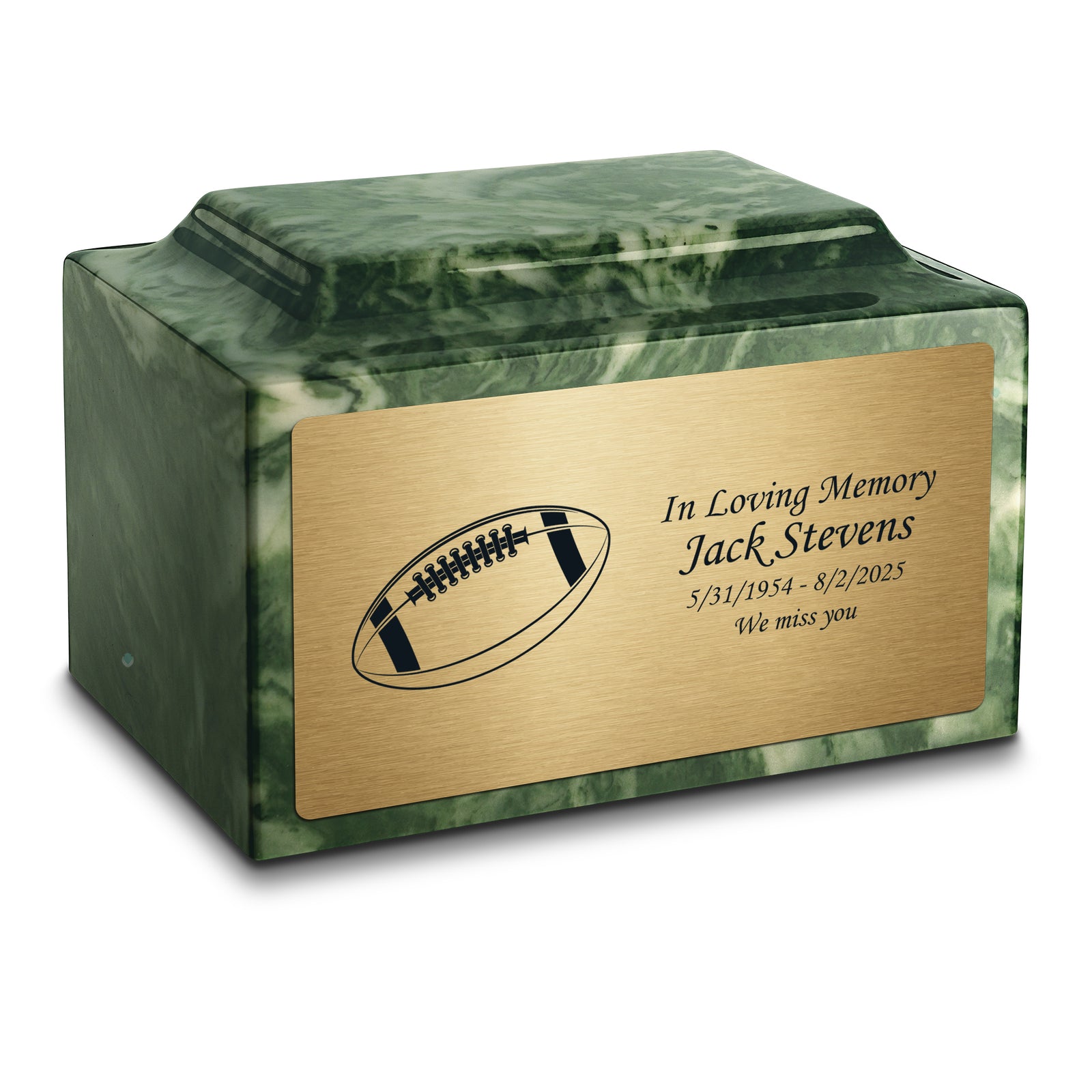 Adult Legacy Football Cultured Marble Urns by MacKenzie