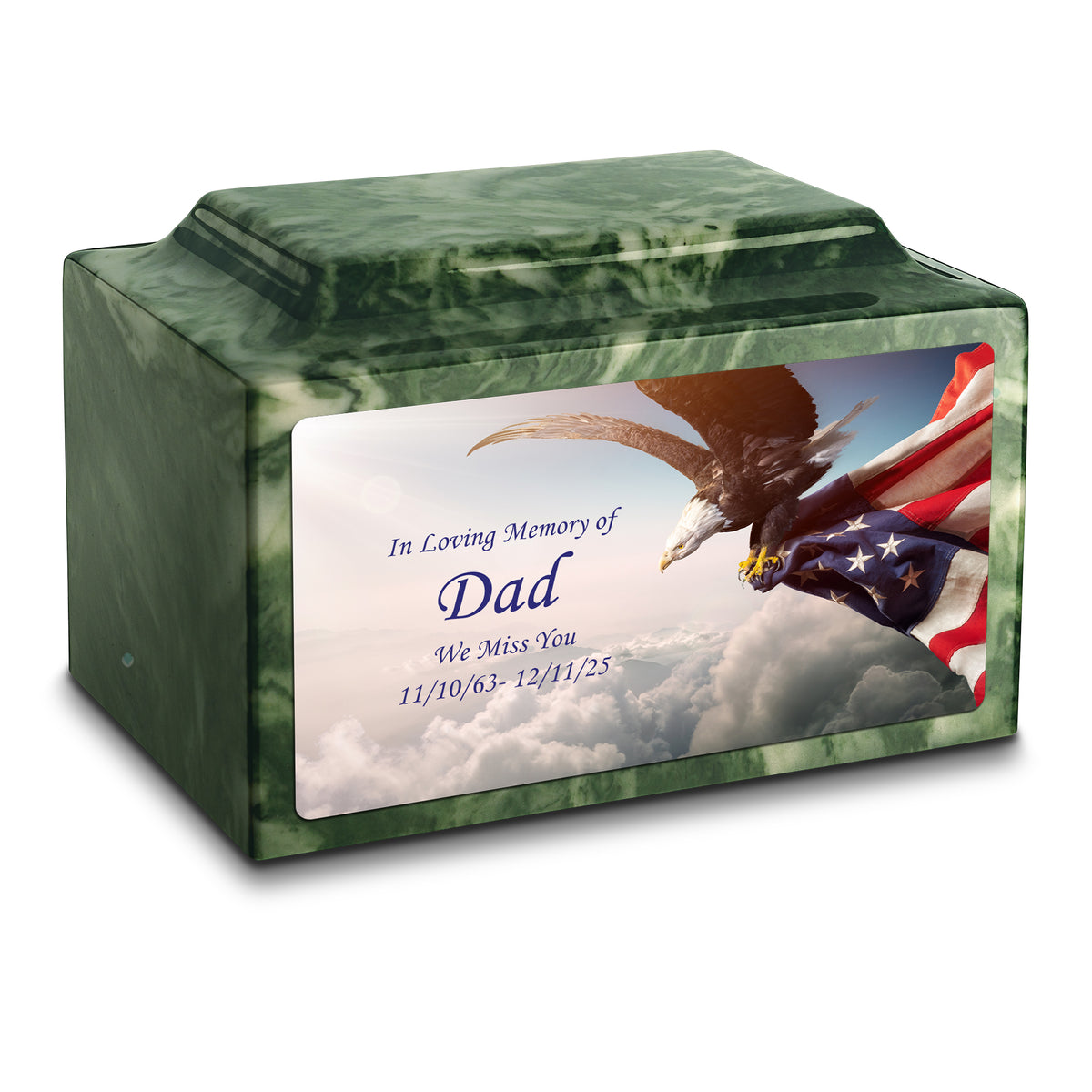 Adult Legacy Custom Printed American Eagle Cultured Marble Urns by MacKenzie