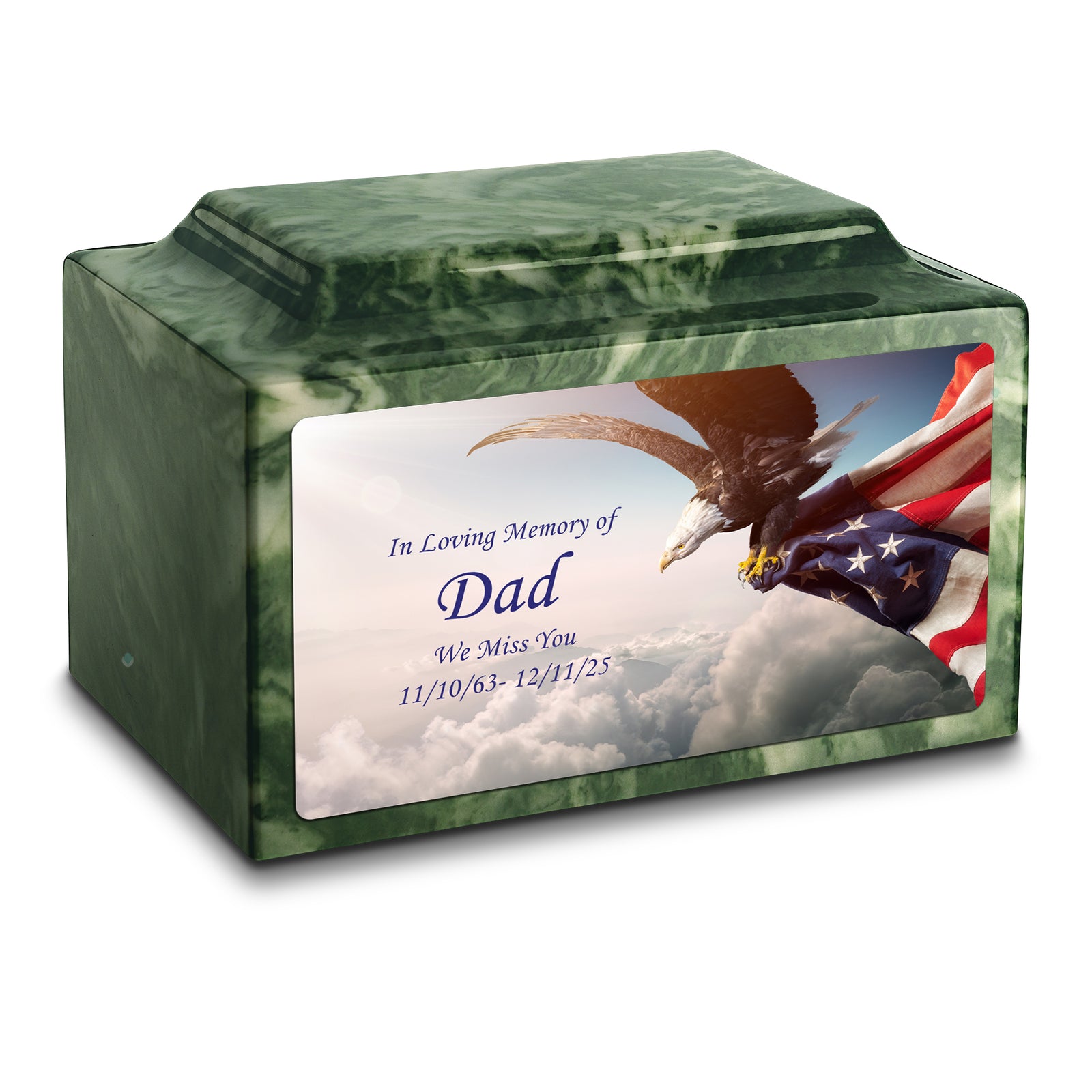 Adult Legacy Custom Printed American Eagle Cultured Marble Urns by MacKenzie