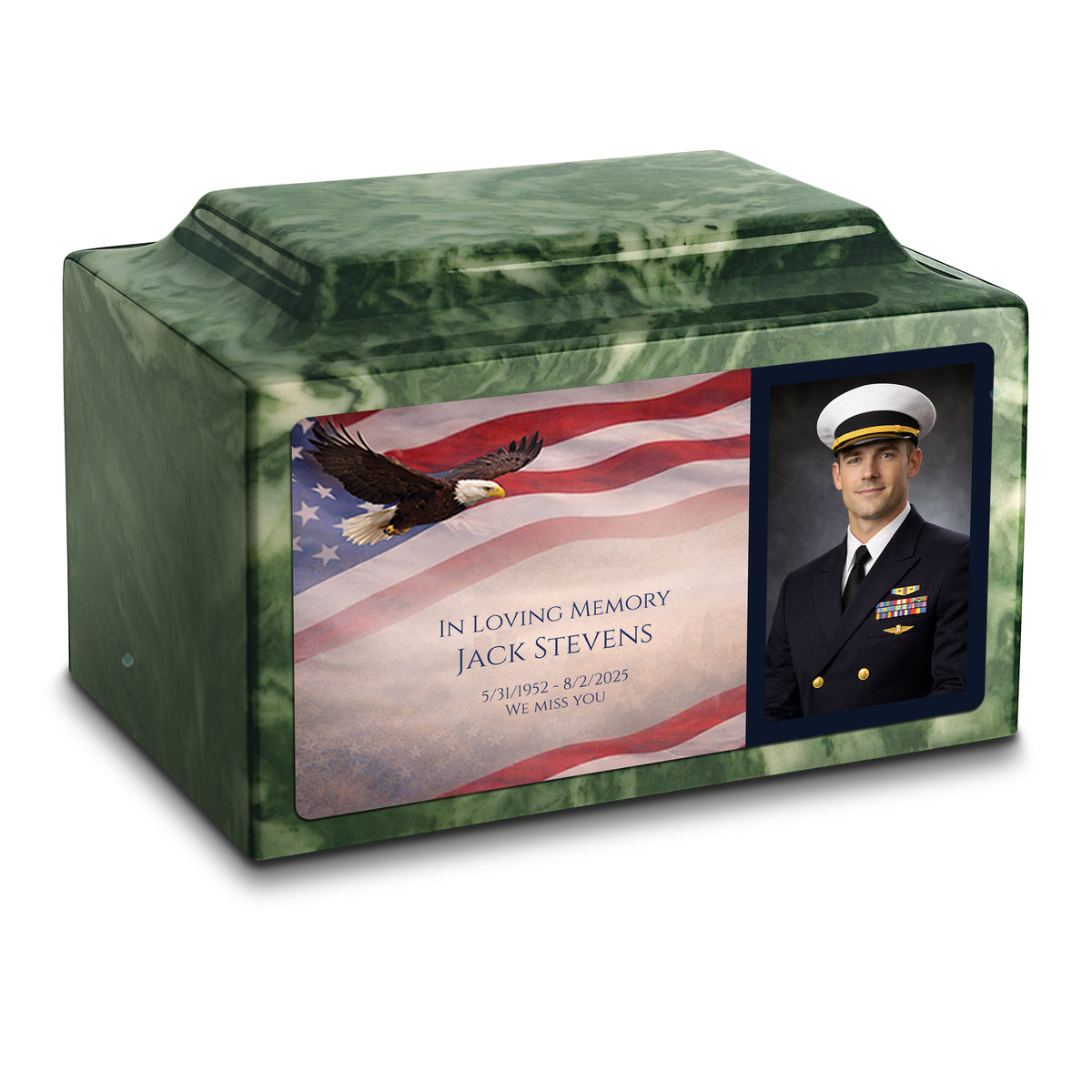 Adult Legacy Portrait American Eagle Cultured Marble Urns by MacKenzie