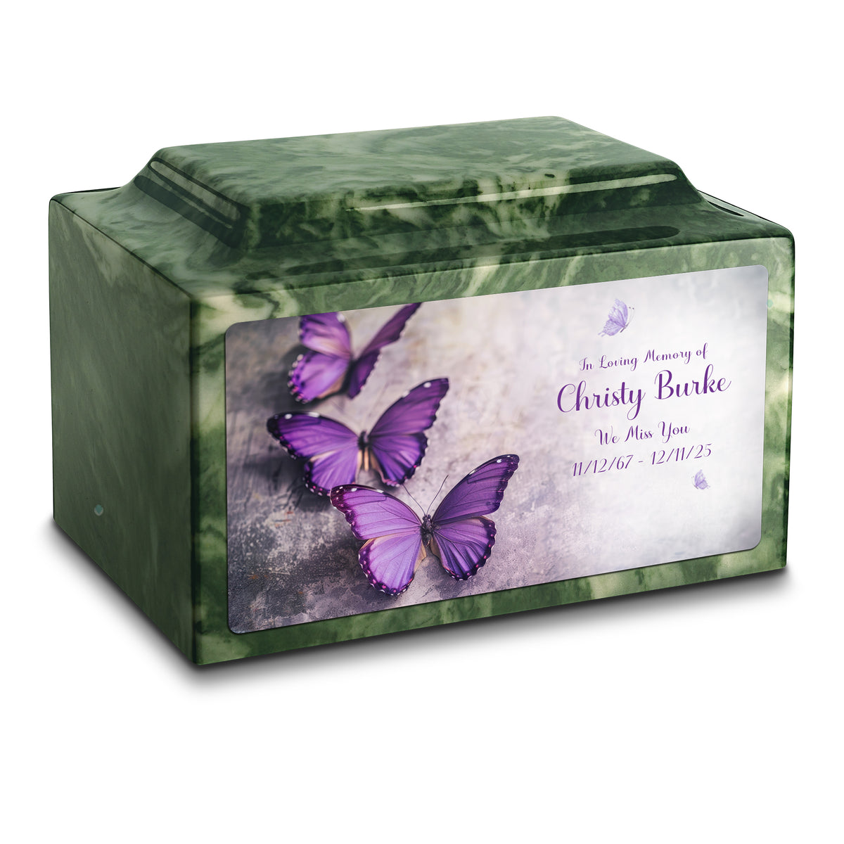 Adult Legacy Custom Printed Butterflies Cultured Marble Urns by MacKenzie