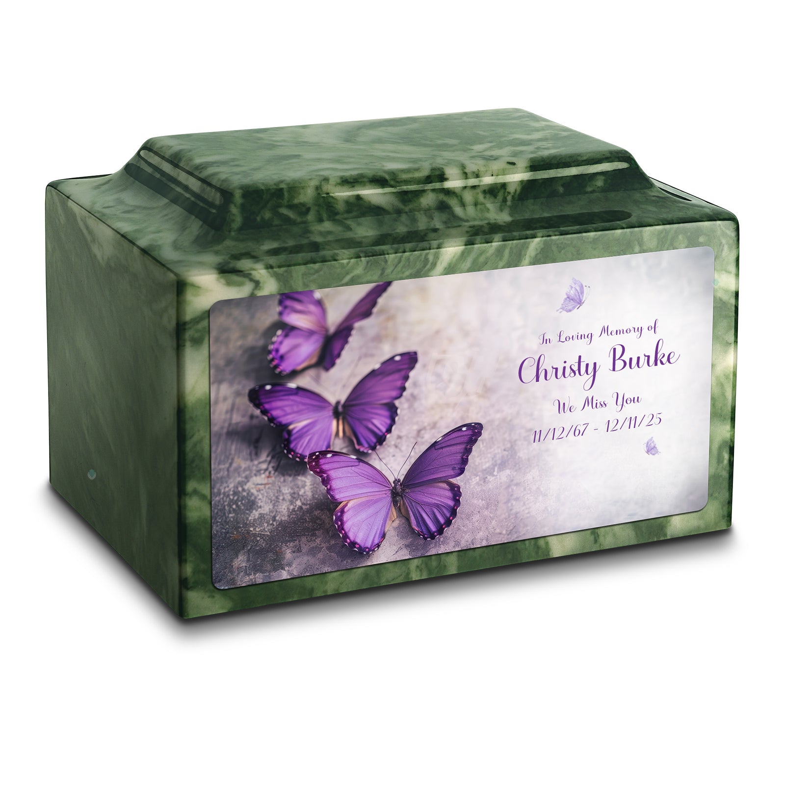 Adult Legacy Custom Printed Butterflies Cultured Marble Urns by MacKenzie