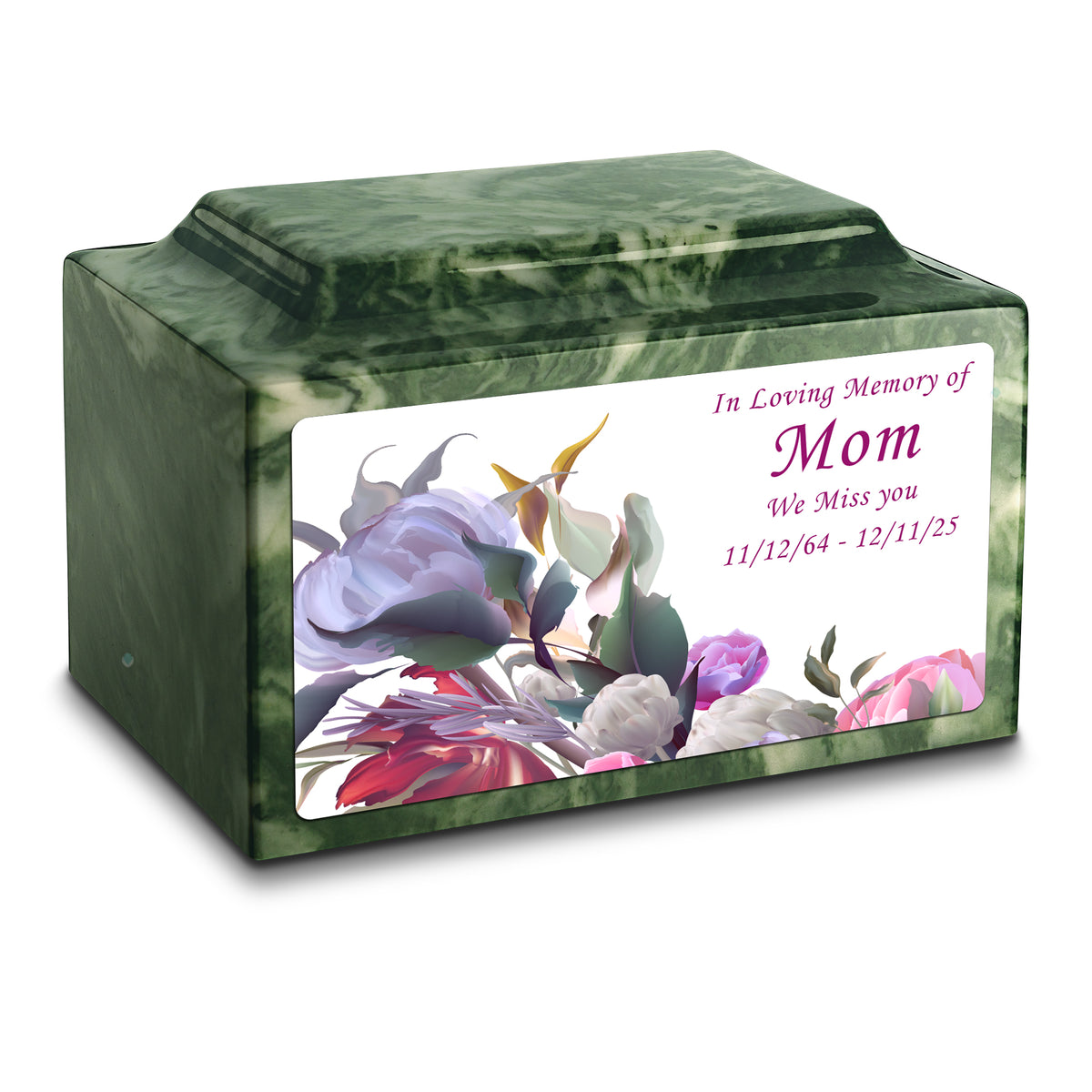 Adult Legacy Custom Printed Modern Flowers Cultured Marble Urns by MacKenzie