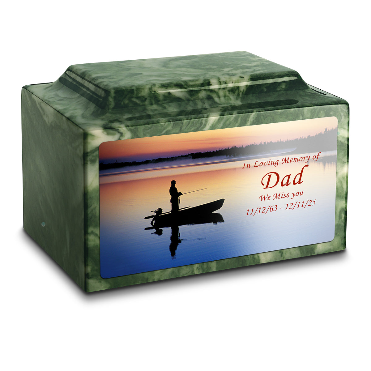 Adult Legacy Custom Printed Fishing Cultured Marble Urns by MacKenzie