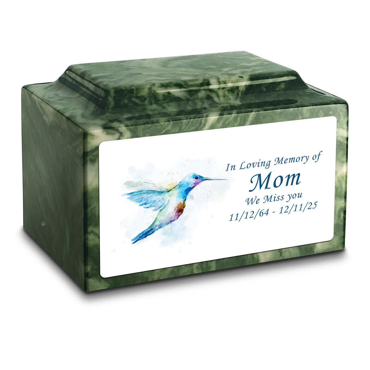 Adult Legacy Custom Printed Hummingbird Cultured Marble Urns by MacKenzie