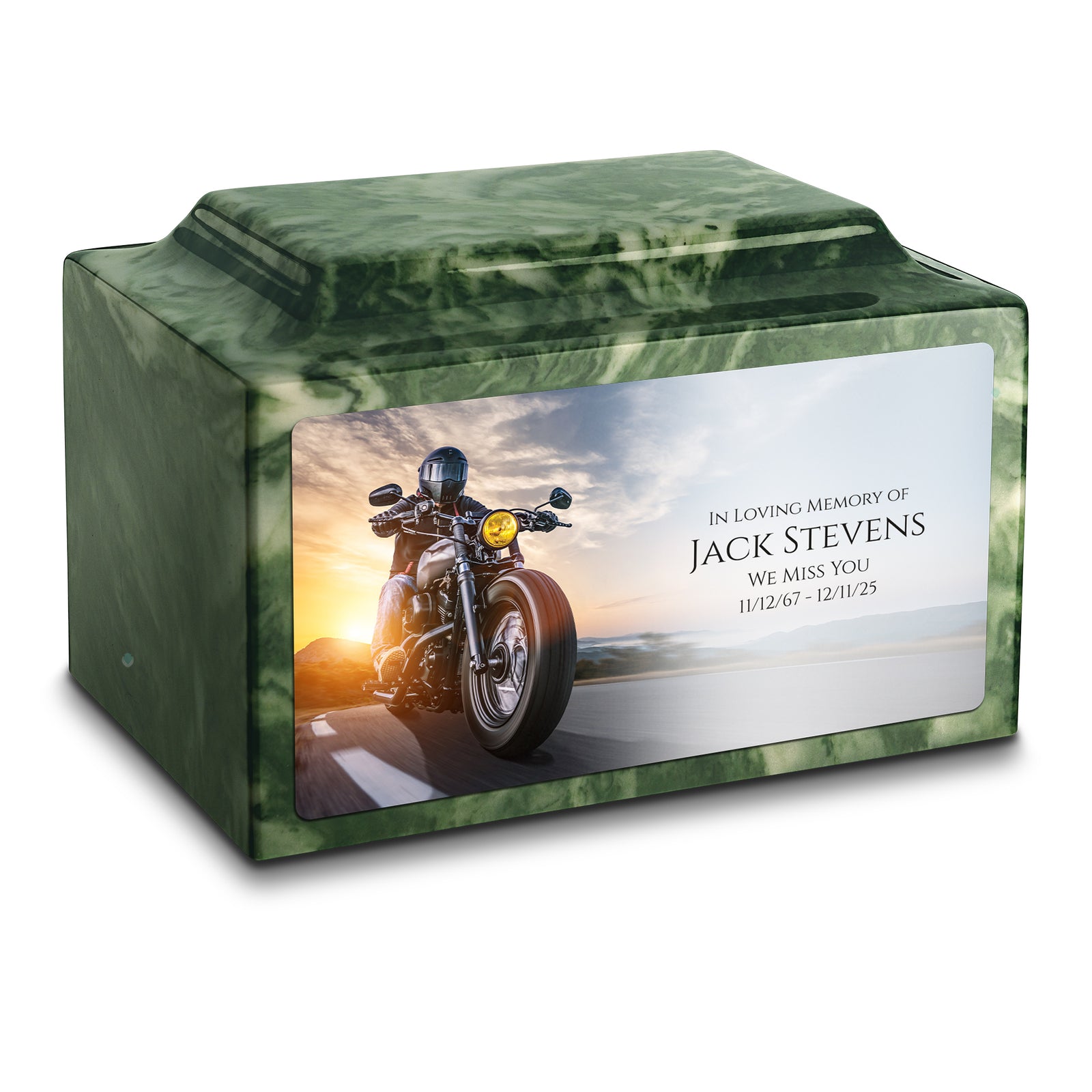 Adult Legacy Custom Printed Motorcycle Cultured Marble Urns by MacKenzie