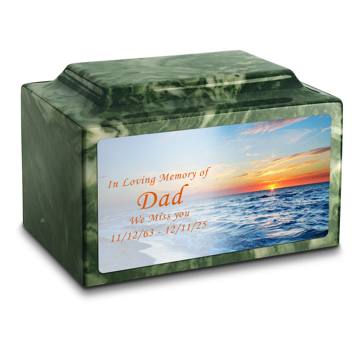 Adult Legacy Custom Printed Ocean Sunset Cultured Marble Urns by MacKenzie