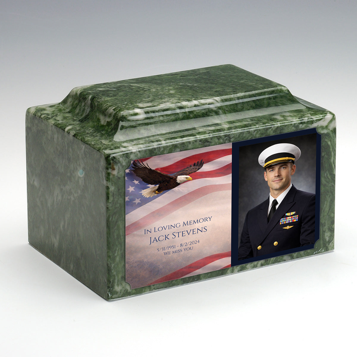 Adult Legacy Portrait American Eagle Cultured Marble Urns by MacKenzie