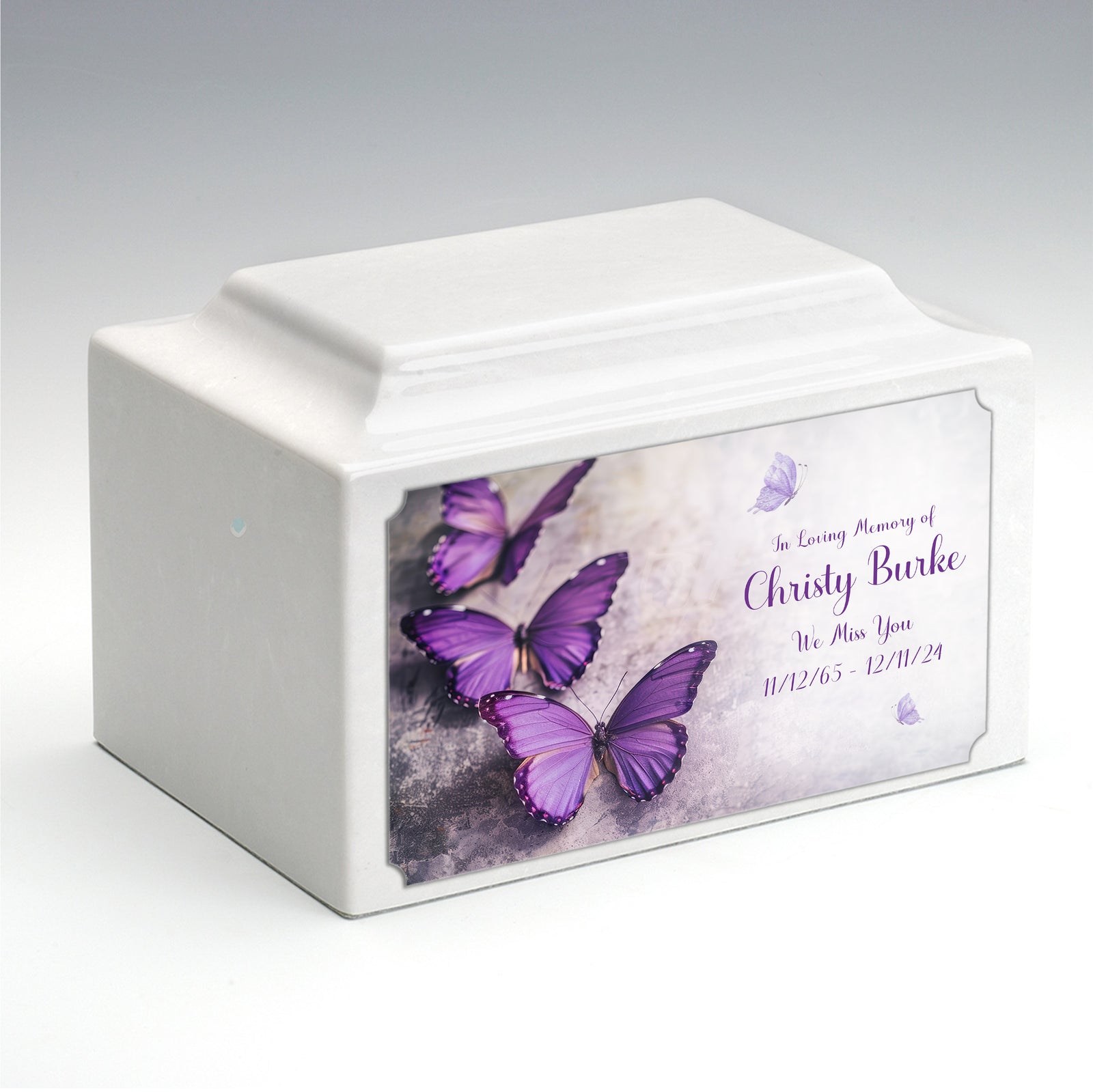 Adult Legacy Custom Printed Butterflies Cultured Marble Urns by MacKenzie