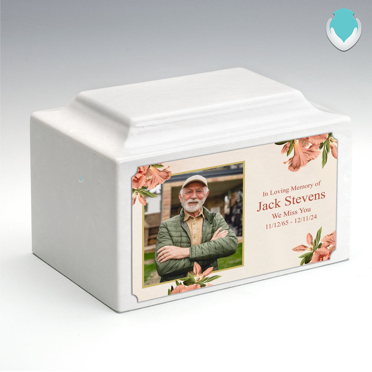 Adult Legacy Custom Printed Azalea Flower Cultured Marble Urns by MacKenzie