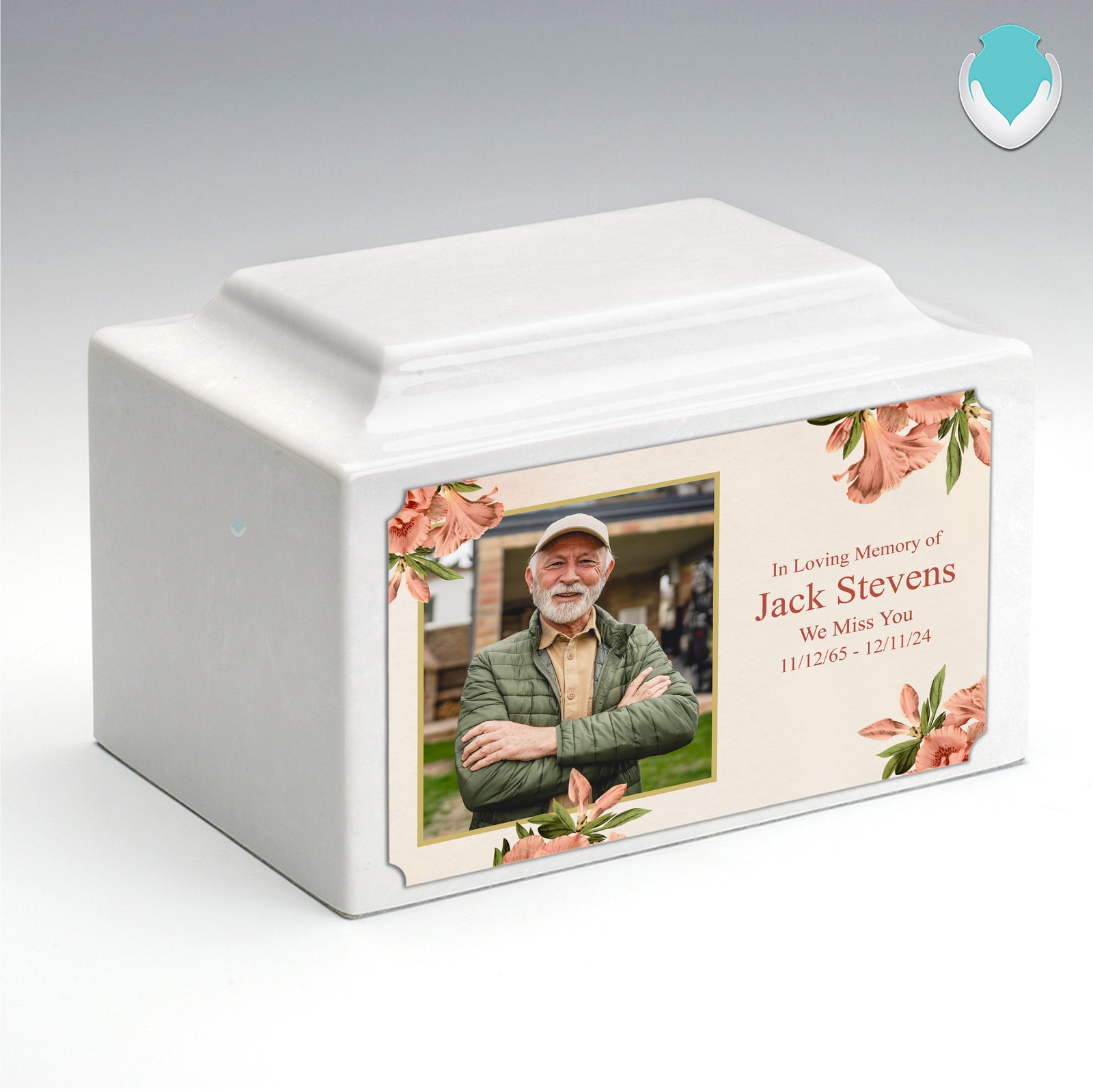 Adult Legacy Custom Printed Azalea Flower Cultured Marble Urns by MacKenzie