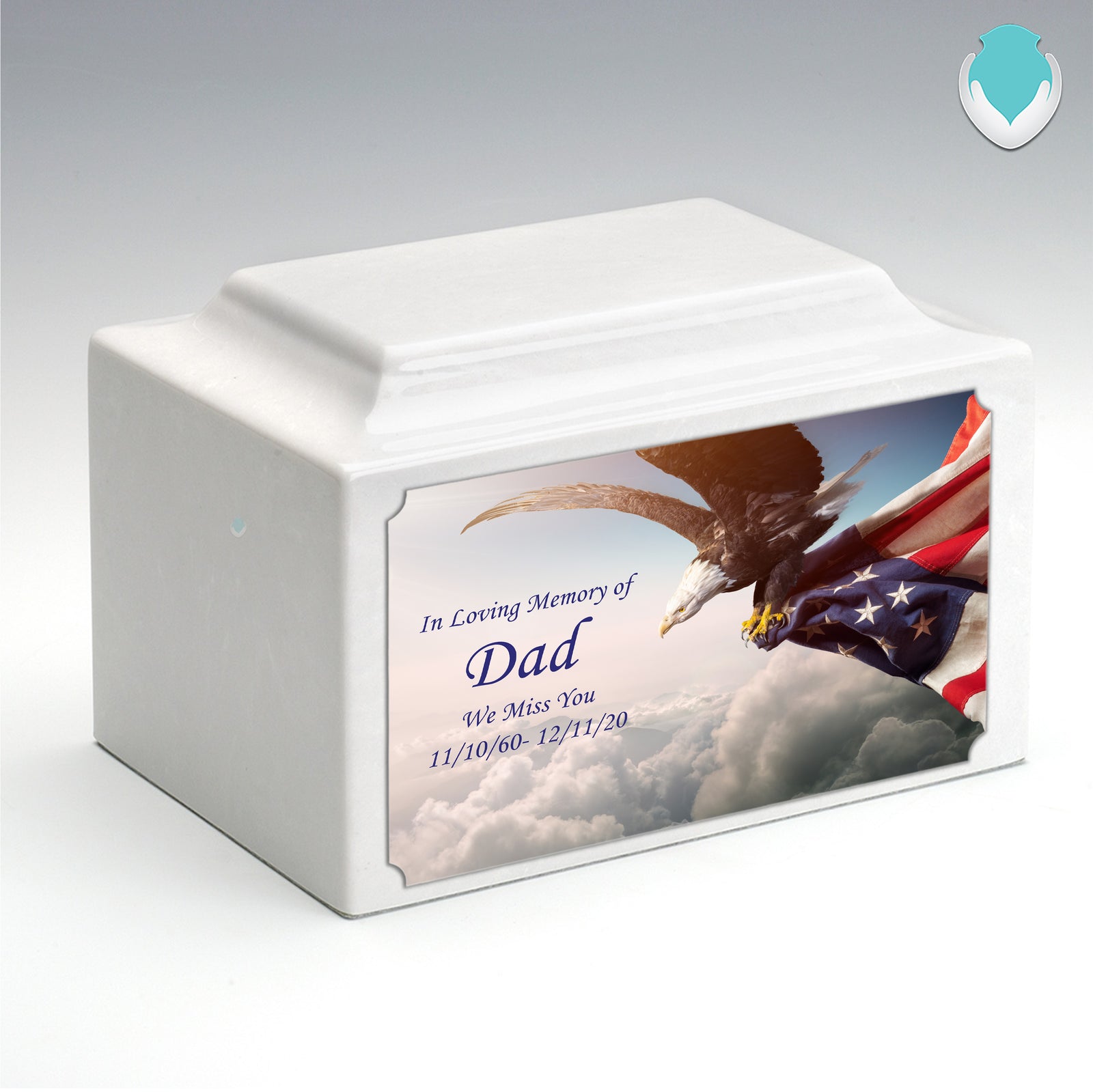 Adult Legacy Custom Printed American Eagle Cultured Marble Urns by MacKenzie