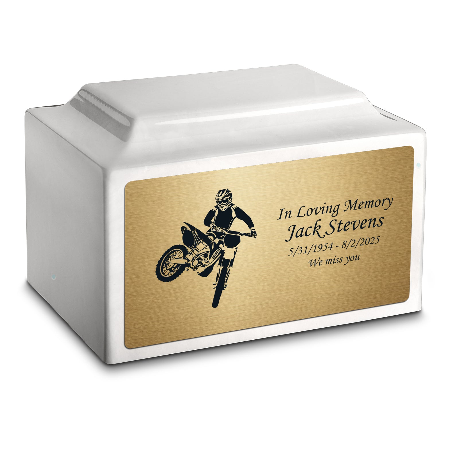 Adult Legacy Dirt Bike Cultured Marble Urns by MacKenzie