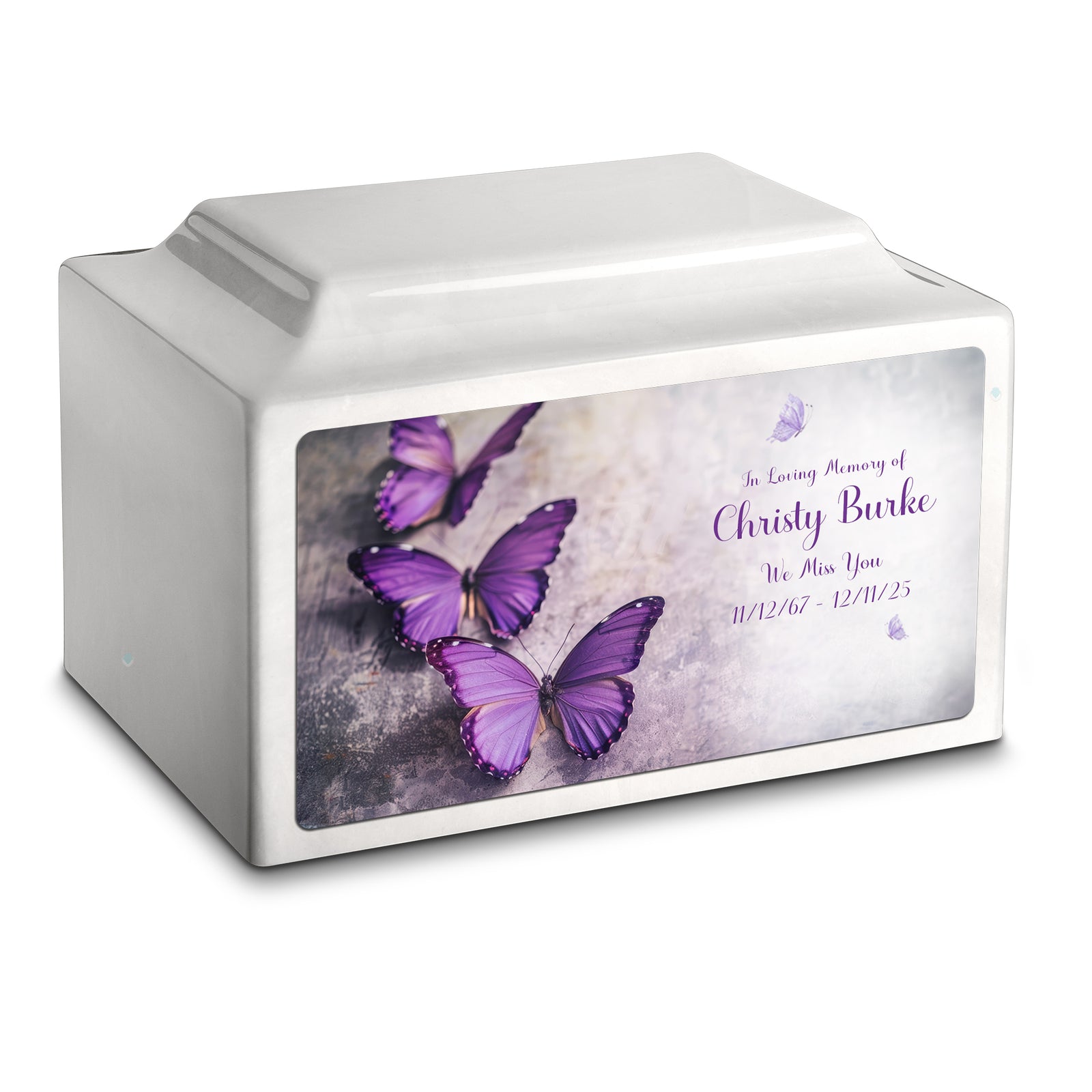 Adult Legacy Custom Printed Butterflies Cultured Marble Urns by MacKenzie