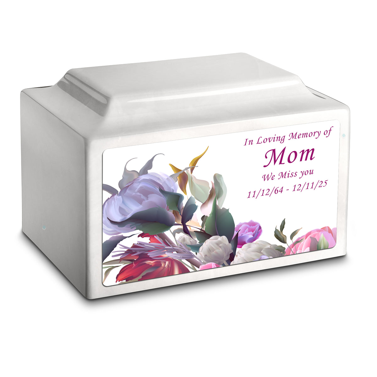 Adult Legacy Custom Printed Modern Flowers Cultured Marble Urns by MacKenzie