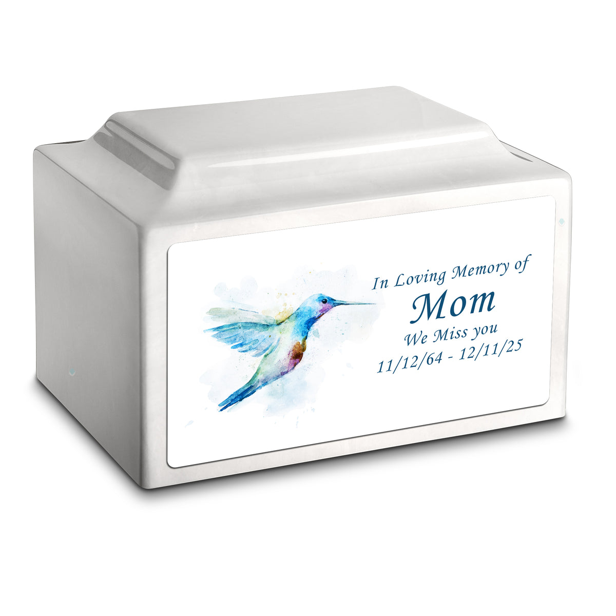 Adult Legacy Custom Printed Hummingbird Cultured Marble Urns by MacKenzie