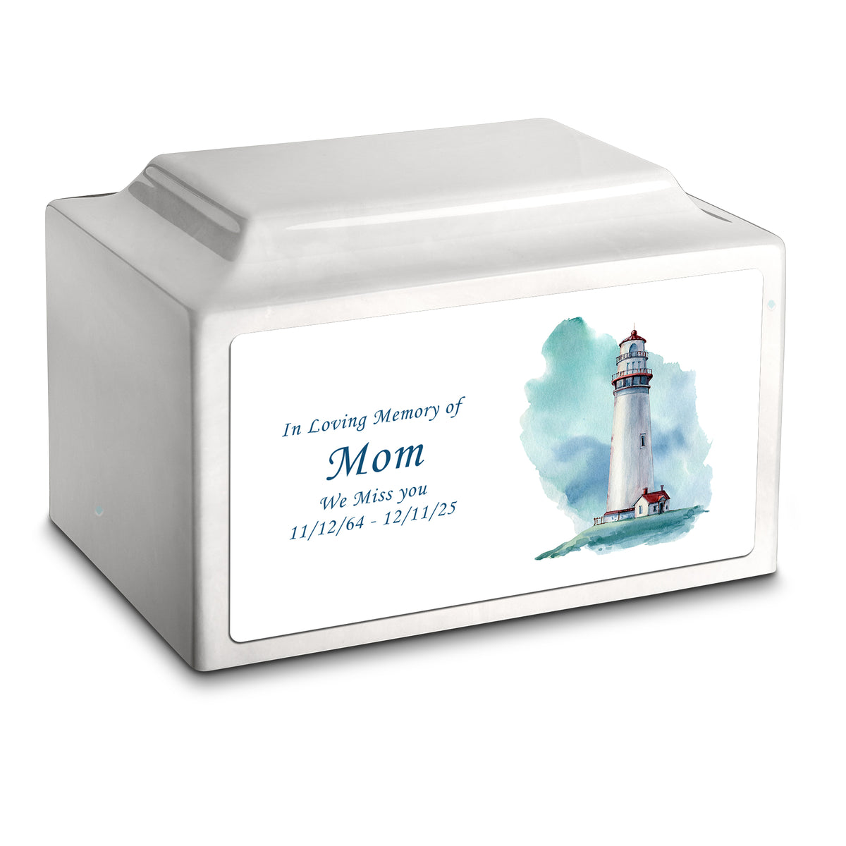 Adult Legacy Custom Printed Lighthouse Cultured Marble Urns by MacKenzie