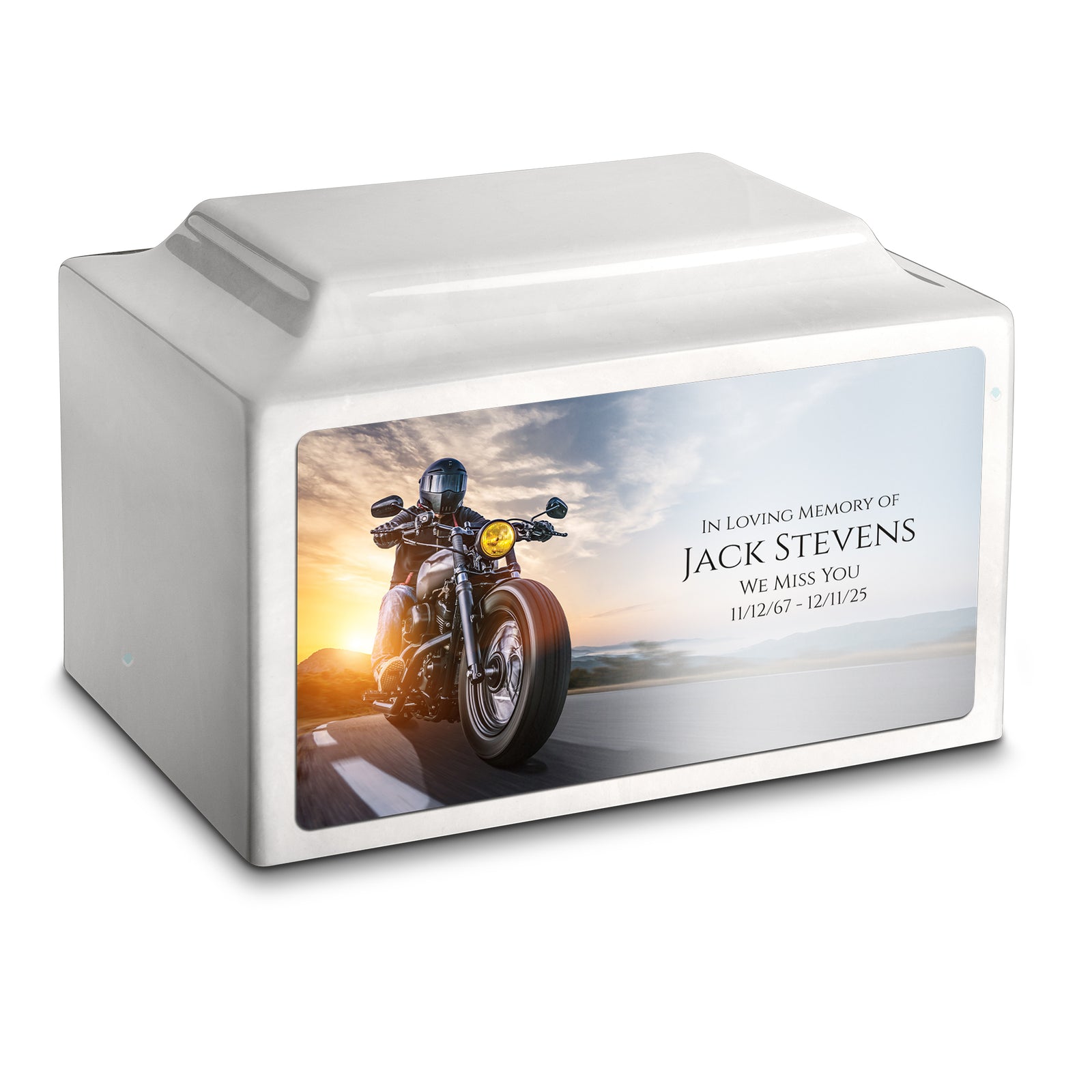 Adult Legacy Custom Printed Motorcycle Cultured Marble Urns by MacKenzie