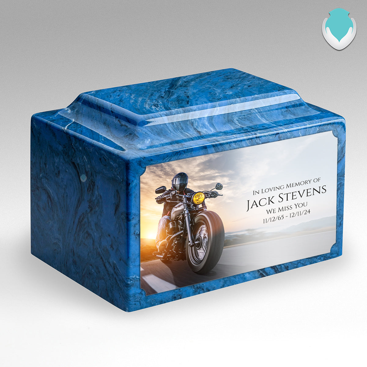 Adult Legacy Custom Printed Motorcycle Cultured Marble Urns by MacKenzie