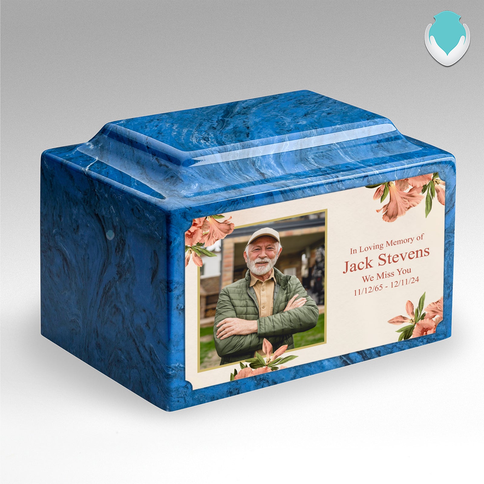 Adult Legacy Custom Printed Azalea Flower Cultured Marble Urns by MacKenzie