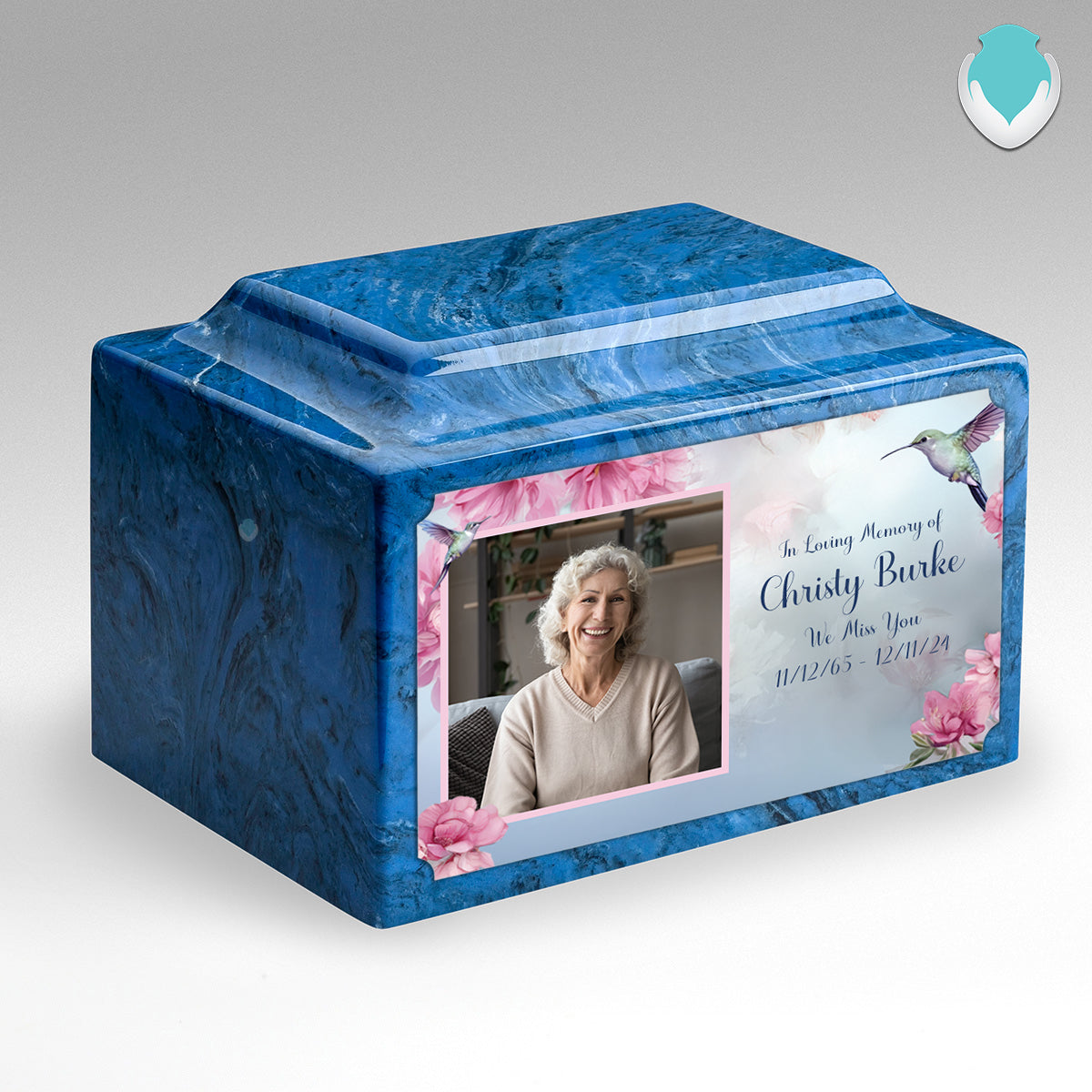 Adult Legacy Custom Printed Photo Hummingbird Cultured Marble Urns by MacKenzie