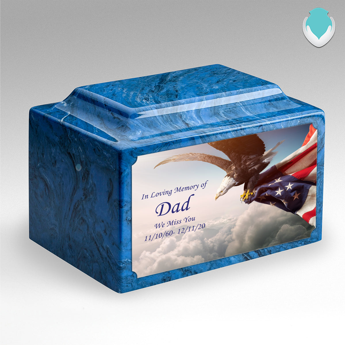 Adult Legacy Custom Printed American Eagle Cultured Marble Urns by MacKenzie