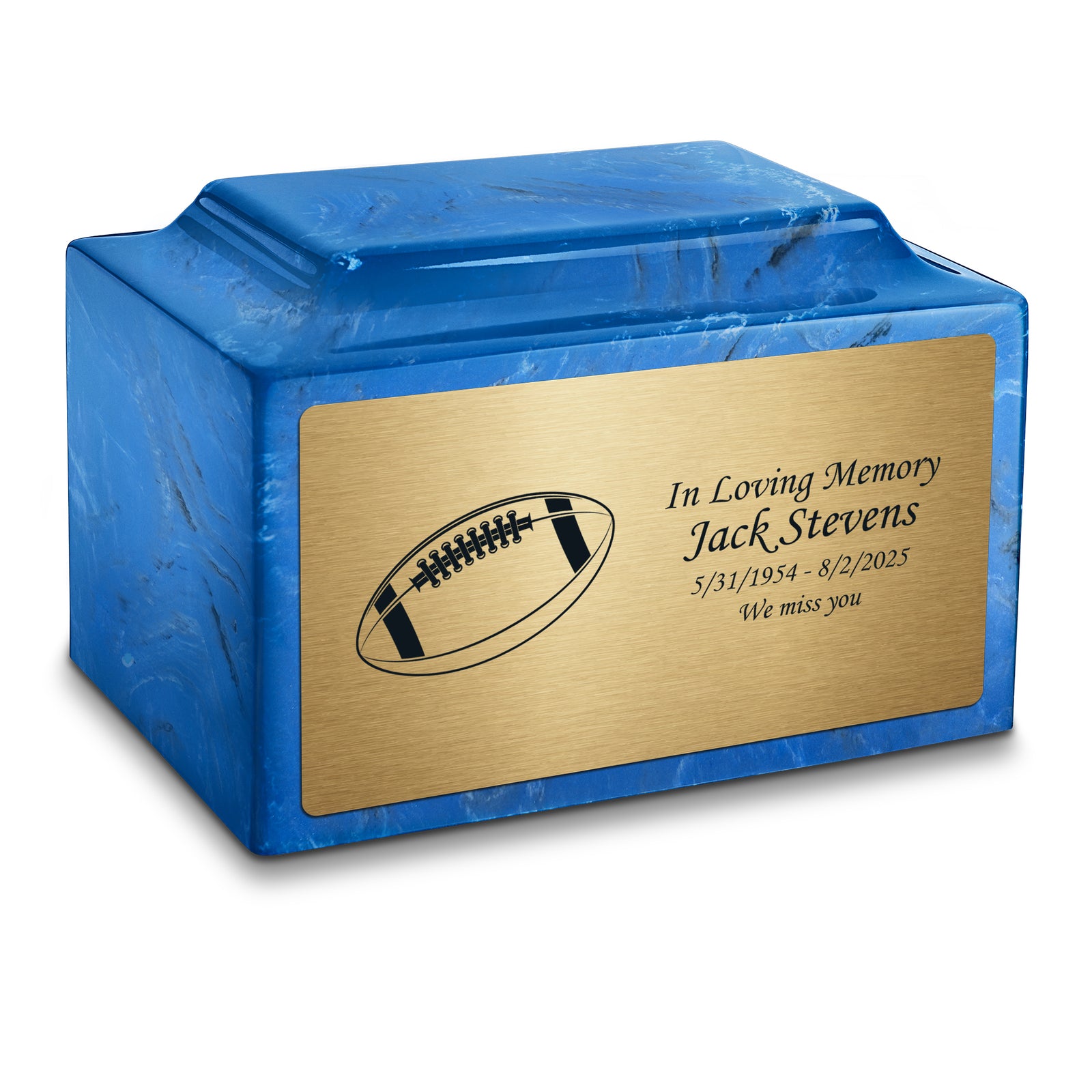 Adult Legacy Football Cultured Marble Urns by MacKenzie