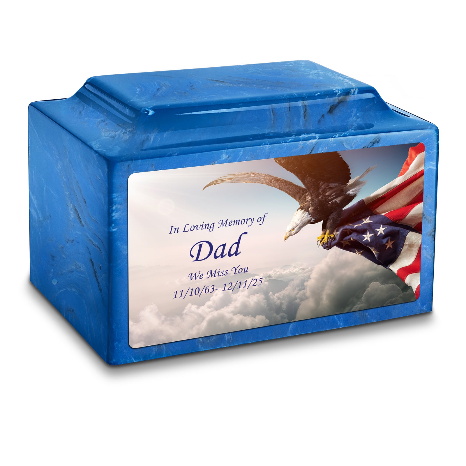 Adult Legacy Custom Printed American Eagle Cultured Marble Urns by MacKenzie