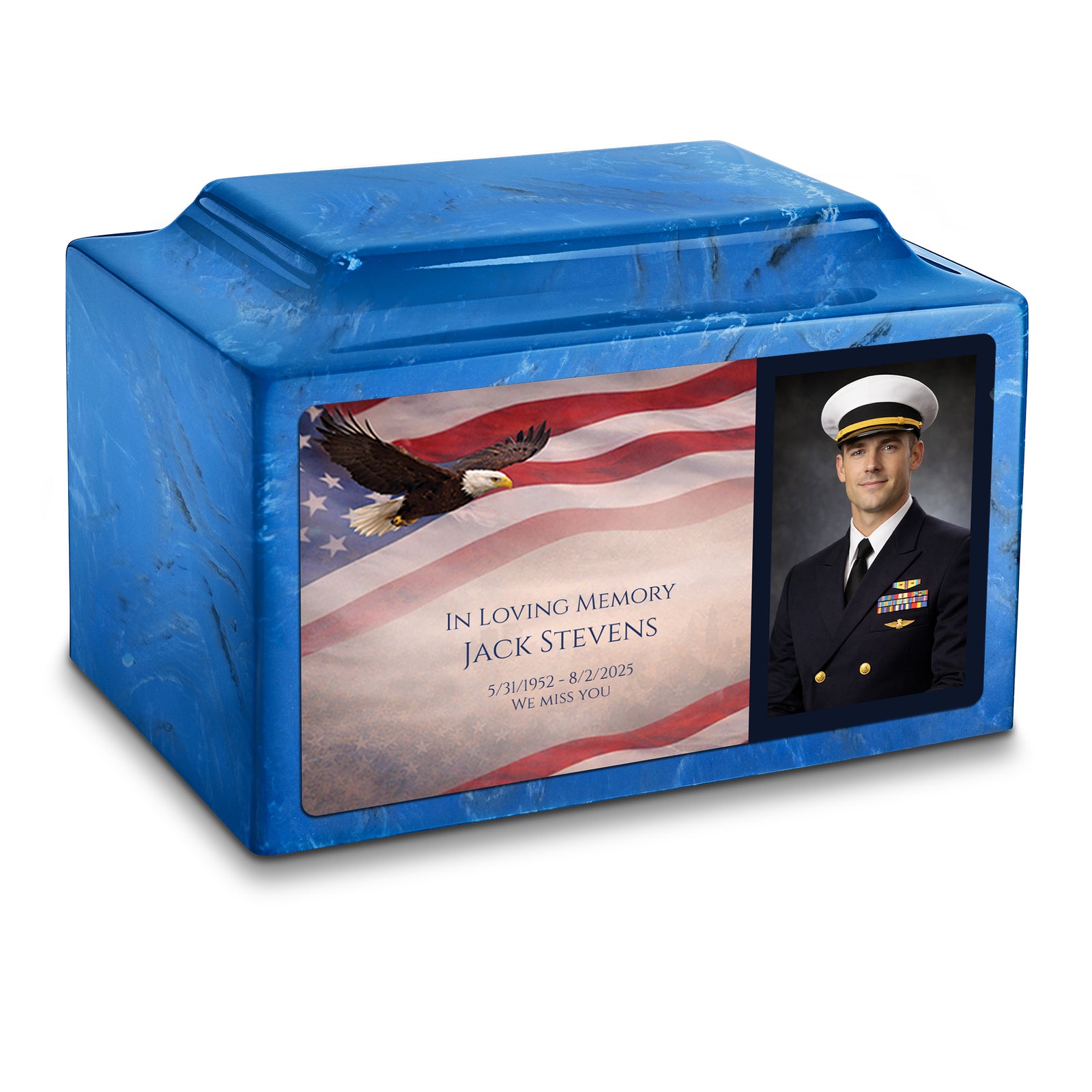 Adult Legacy Portrait American Eagle Cultured Marble Urns by MacKenzie