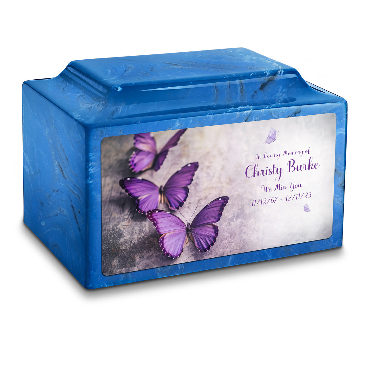 Adult Legacy Custom Printed Butterflies Cultured Marble Urns by MacKenzie