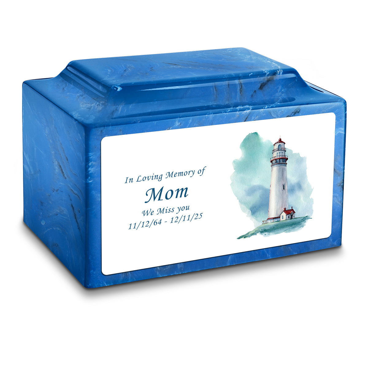 Adult Legacy Custom Printed Lighthouse Cultured Marble Urns by MacKenzie