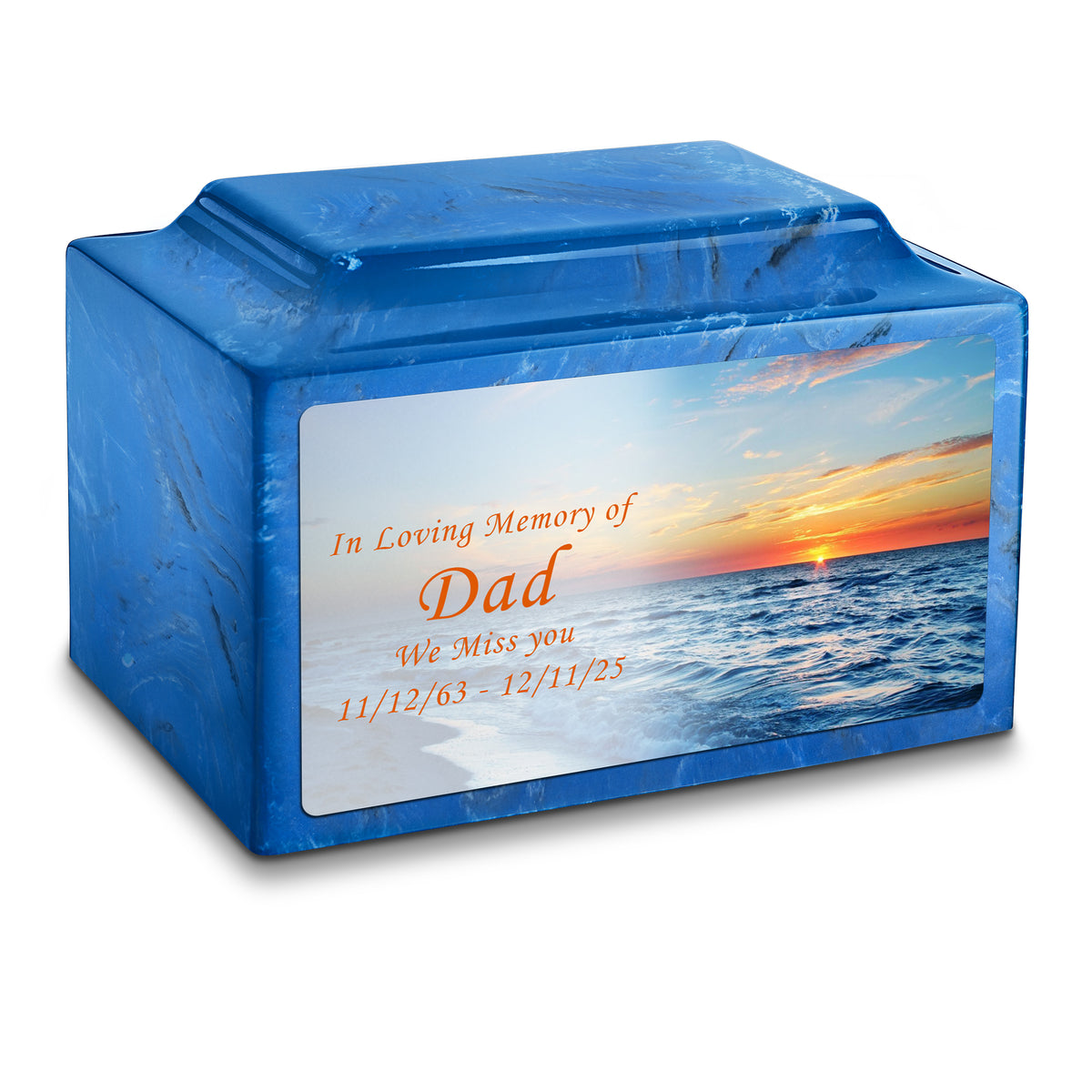 Adult Legacy Custom Printed Ocean Sunset Cultured Marble Urns by MacKenzie